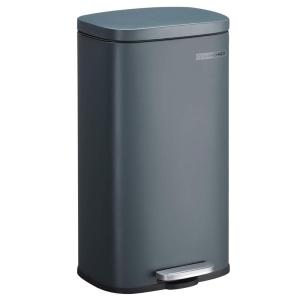 imageSONGMICS Trash Can with Lid 8 Gallon Garbage Can Stainless Steel Small Waste Bin with Step Pedal and Inner Bucket Soft Close Kitchen Silver ULTB03NLGreenish Gray