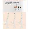 imageSONGMICS Jewelry Cabinet Armoire Freestanding Lockable Storage Organizer Unit with 2 Plastic Cosmetic Storage FullLength Frameless Mirror for Necklace Earring White UJJC002W01White
