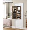 imageSONGMICS Jewelry Cabinet Armoire With FullLength Mirror Wall or Door Mount Storage Organizer Lockable Cabinet With Builtin Small Mirror Shelves Gift Idea Rustic Brown UJJC003X01Rustic Brown
