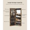 imageSONGMICS Jewelry Cabinet Armoire With FullLength Mirror Wall or Door Mount Storage Organizer Lockable Cabinet With Builtin Small Mirror Shelves Gift Idea Rustic Brown UJJC003X01Rustic Brown