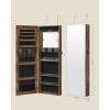 imageSONGMICS Jewelry Cabinet Armoire With FullLength Mirror Wall or Door Mount Storage Organizer Lockable Cabinet With Builtin Small Mirror Shelves Gift Idea Rustic Brown UJJC003X01Rustic Brown