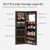 imageSONGMICS Jewelry Cabinet Armoire With FullLength Mirror Wall or Door Mount Storage Organizer Lockable Cabinet With Builtin Small Mirror Shelves Gift Idea Rustic Brown UJJC003X01Brown