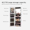 imageSONGMICS Jewelry Cabinet Armoire With FullLength Mirror Wall or Door Mount Storage Organizer Lockable Cabinet With Builtin Small Mirror Shelves Gift Idea Rustic Brown UJJC003X01White