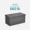 imageSONGMICS MAZIE Collection  43 Inches Storage Ottoman Foldable Storage Bench with Flipping Lid 660 lb Load Capacity for Entryway Living Room Bedroom Dark Gray ULSF76GYZSlate Gray