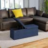 imageSONGMICS MAZIE Collection  43 Inches Storage Ottoman Foldable Storage Bench with Flipping Lid 660 lb Load Capacity for Entryway Living Room Bedroom Dark Gray ULSF76GYZMidnight Blue
