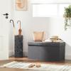 imageSONGMICS MAZIE Collection  43 Inches Storage Ottoman Foldable Storage Bench with Flipping Lid 660 lb Load Capacity for Entryway Living Room Bedroom Dark Gray ULSF76GYZSlate Gray