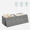 imageSONGMICS MAZIE Collection  43 Inches Storage Ottoman Foldable Storage Bench with Flipping Lid 660 lb Load Capacity for Entryway Living Room Bedroom Dark Gray ULSF76GYZAsh Gray