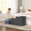 imageSONGMICS MAZIE Collection  43 Inches Storage Ottoman Foldable Storage Bench with Flipping Lid 660 lb Load Capacity for Entryway Living Room Bedroom Dark Gray ULSF76GYZSlate Gray