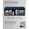 imageSONGMICS MAZIE Collection  43 Inches Storage Ottoman Foldable Storage Bench with Flipping Lid 660 lb Load Capacity for Entryway Living Room Bedroom Dark Gray ULSF76GYZMidnight Blue
