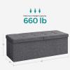 imageSONGMICS MAZIE Collection  43 Inches Storage Ottoman Foldable Storage Bench with Flipping Lid 660 lb Load Capacity for Entryway Living Room Bedroom Dark Gray ULSF76GYZSlate Gray