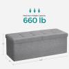 imageSONGMICS MAZIE Collection  43 Inches Storage Ottoman Foldable Storage Bench with Flipping Lid 660 lb Load Capacity for Entryway Living Room Bedroom Dark Gray ULSF76GYZAsh Gray