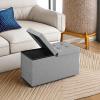 imageSONGMICS MAZIE Collection  43 Inches Storage Ottoman Foldable Storage Bench with Flipping Lid 660 lb Load Capacity for Entryway Living Room Bedroom Dark Gray ULSF76GYZAsh Gray