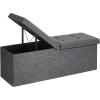 imageSONGMICS MAZIE Collection  43 Inches Storage Ottoman Foldable Storage Bench with Flipping Lid 660 lb Load Capacity for Entryway Living Room Bedroom Dark Gray ULSF76GYZSlate Gray