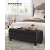 imageSONGMICS Storage Ottoman Storage Bench Tufted Entryway Bedroom Bench 177 x 465 x 177 Inches Hinges Easy Lid Operation Wooden Legs LinenLook Cover Loads 330 lb Dark Gray ULOM070G01Classic Black