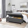 imageSONGMICS Storage Ottoman Storage Bench Tufted Entryway Bedroom Bench 177 x 465 x 177 Inches Hinges Easy Lid Operation Wooden Legs LinenLook Cover Loads 330 lb Dark Gray ULOM070G01Dark Gray