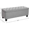 imageSONGMICS Storage Ottoman Storage Bench Tufted Entryway Bedroom Bench 177 x 465 x 177 Inches Hinges Easy Lid Operation Wooden Legs LinenLook Cover Loads 330 lb Dark Gray ULOM070G01Light Gray