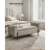 imageSONGMICS Storage Ottoman Storage Bench Tufted Entryway Bedroom Bench 177 x 465 x 177 Inches Hinges Easy Lid Operation Wooden Legs LinenLook Cover Loads 330 lb Dark Gray ULOM070G01Camel Brown