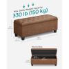 imageSONGMICS Storage Ottoman Storage Bench Tufted Entryway Bedroom Bench 177 x 465 x 177 Inches Hinges Easy Lid Operation Wooden Legs LinenLook Cover Loads 330 lb Dark Gray ULOM070G01Coffee Brown