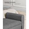 imageSONGMICS Storage Ottoman Storage Bench Tufted Entryway Bedroom Bench 177 x 465 x 177 Inches Hinges Easy Lid Operation Wooden Legs LinenLook Cover Loads 330 lb Dark Gray ULOM070G01Dark Gray