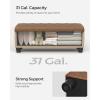 imageSONGMICS Storage Ottoman Storage Bench Tufted Entryway Bedroom Bench 177 x 465 x 177 Inches Hinges Easy Lid Operation Wooden Legs LinenLook Cover Loads 330 lb Dark Gray ULOM070G01Coffee Brown