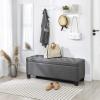 imageSONGMICS Storage Ottoman Storage Bench Tufted Entryway Bedroom Bench 177 x 465 x 177 Inches Hinges Easy Lid Operation Wooden Legs LinenLook Cover Loads 330 lb Dark Gray ULOM070G01Dark Gray