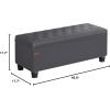 imageSONGMICS Storage Ottoman Storage Bench Tufted Entryway Bedroom Bench 177 x 465 x 177 Inches Hinges Easy Lid Operation Wooden Legs LinenLook Cover Loads 330 lb Dark Gray ULOM070G01Dark Gray