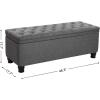 imageSONGMICS Storage Ottoman Storage Bench Tufted Entryway Bedroom Bench 177 x 465 x 177 Inches Hinges Easy Lid Operation Wooden Legs LinenLook Cover Loads 330 lb Dark Gray ULOM070G01Dark Gray
