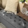 imageSONGMICS Storage Ottoman Storage Bench Tufted Entryway Bedroom Bench 177 x 465 x 177 Inches Hinges Easy Lid Operation Wooden Legs LinenLook Cover Loads 330 lb Dark Gray ULOM070G01Dark Gray
