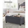 imageSONGMICS Storage Ottoman Storage Bench Tufted Entryway Bedroom Bench 177 x 465 x 177 Inches Hinges Easy Lid Operation Wooden Legs LinenLook Cover Loads 330 lb Dark Gray ULOM070G01Dark Gray