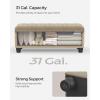 imageSONGMICS Storage Ottoman Storage Bench Tufted Entryway Bedroom Bench 177 x 465 x 177 Inches Hinges Easy Lid Operation Wooden Legs LinenLook Cover Loads 330 lb Dark Gray ULOM070G01Camel Brown