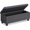 imageSONGMICS Storage Ottoman Storage Bench Tufted Entryway Bedroom Bench 177 x 465 x 177 Inches Hinges Easy Lid Operation Wooden Legs LinenLook Cover Loads 330 lb Dark Gray ULOM070G01Dark Gray