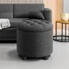 imageSONGMICS Storage Ottoman Storage Bench Tufted Entryway Bedroom Bench 177 x 465 x 177 Inches Hinges Easy Lid Operation Wooden Legs LinenLook Cover Loads 330 lb Dark Gray ULOM070G01Dark Gray