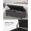 imageSONGMICS Storage Ottoman Storage Bench Tufted Entryway Bedroom Bench 177 x 465 x 177 Inches Hinges Easy Lid Operation Wooden Legs LinenLook Cover Loads 330 lb Dark Gray ULOM070G01Dark Gray