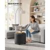 imageSONGMICS Storage Ottoman Storage Bench Tufted Entryway Bedroom Bench 177 x 465 x 177 Inches Hinges Easy Lid Operation Wooden Legs LinenLook Cover Loads 330 lb Dark Gray ULOM070G01Dark Gray