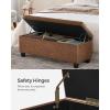 imageSONGMICS Storage Ottoman Storage Bench Tufted Entryway Bedroom Bench 177 x 465 x 177 Inches Hinges Easy Lid Operation Wooden Legs LinenLook Cover Loads 330 lb Dark Gray ULOM070G01Coffee Brown