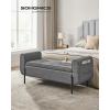 imageSONGMICS Storage Ottoman Storage Bench Tufted Entryway Bedroom Bench 177 x 465 x 177 Inches Hinges Easy Lid Operation Wooden Legs LinenLook Cover Loads 330 lb Dark Gray ULOM070G01Dark Gray