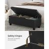 imageSONGMICS Storage Ottoman Storage Bench Tufted Entryway Bedroom Bench 177 x 465 x 177 Inches Hinges Easy Lid Operation Wooden Legs LinenLook Cover Loads 330 lb Dark Gray ULOM070G01Classic Black