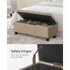 imageSONGMICS Storage Ottoman Storage Bench Tufted Entryway Bedroom Bench 177 x 465 x 177 Inches Hinges Easy Lid Operation Wooden Legs LinenLook Cover Loads 330 lb Dark Gray ULOM070G01Camel Brown