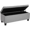 imageSONGMICS Storage Ottoman Storage Bench Tufted Entryway Bedroom Bench 177 x 465 x 177 Inches Hinges Easy Lid Operation Wooden Legs LinenLook Cover Loads 330 lb Dark Gray ULOM070G01Light Gray