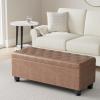 imageSONGMICS Storage Ottoman Storage Bench Tufted Entryway Bedroom Bench 177 x 465 x 177 Inches Hinges Easy Lid Operation Wooden Legs LinenLook Cover Loads 330 lb Dark Gray ULOM070G01Coffee Brown