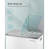 imageSONGMICS Trash Can 2 x 8 Gallon 2 x 30 L Garbage Can for Kitchen with 15 Trash Bags 2 Compartments Plastic Inner Buckets and Hinged Lids Airtight Black ULTB60BKWhite  Gray