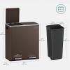 imageSONGMICS Trash Can 2 x 8 Gallon 2 x 30 L Garbage Can for Kitchen with 15 Trash Bags 2 Compartments Plastic Inner Buckets and Hinged Lids Airtight Black ULTB60BKBrown