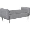 imageSONGMICS Storage Ottoman Storage Bench Tufted Entryway Bedroom Bench 177 x 465 x 177 Inches Hinges Easy Lid Operation Wooden Legs LinenLook Cover Loads 330 lb Dark Gray ULOM070G01Light Gray