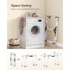 imageSONGMICS Clothes Drying Rack Foldable Gullwing Laundry Drying Rack SpaceSaving 222 x 681 x 38 Inches Sock Clips Metal Structure for Clothes Towels Linens Indoor Outdoor White ULLR518W01White