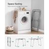 imageSONGMICS Clothes Drying Rack Foldable Gullwing Laundry Drying Rack SpaceSaving 222 x 681 x 38 Inches Sock Clips Metal Structure for Clothes Towels Linens Indoor Outdoor White ULLR518W01Gray