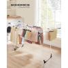 imageSONGMICS Clothes Drying Rack Foldable Gullwing Laundry Drying Rack SpaceSaving 222 x 681 x 38 Inches Sock Clips Metal Structure for Clothes Towels Linens Indoor Outdoor White ULLR518W01White