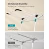 imageSONGMICS Clothes Drying Rack Foldable Gullwing Laundry Drying Rack SpaceSaving 222 x 681 x 38 Inches Sock Clips Metal Structure for Clothes Towels Linens Indoor Outdoor White ULLR518W01White