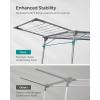 imageSONGMICS Clothes Drying Rack Foldable Gullwing Laundry Drying Rack SpaceSaving 222 x 681 x 38 Inches Sock Clips Metal Structure for Clothes Towels Linens Indoor Outdoor White ULLR518W01Gray