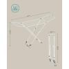 imageSONGMICS Clothes Drying Rack Metal Laundry Drying Rack Foldable SpaceSaving FreeStanding Airer with 2 Gullwings Indoor Outdoor Use Bed Linen Clothing Gray ULLR540G01White