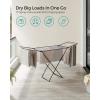 imageSONGMICS Clothes Drying Rack Metal Laundry Drying Rack Foldable SpaceSaving FreeStanding Airer with 2 Gullwings Indoor Outdoor Use Bed Linen Clothing Gray ULLR540G01Black